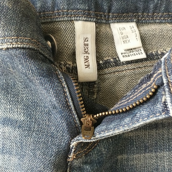 Mango MNG jeans dark wash denim cuffed shorts 0 2 - Picture 6 of 6